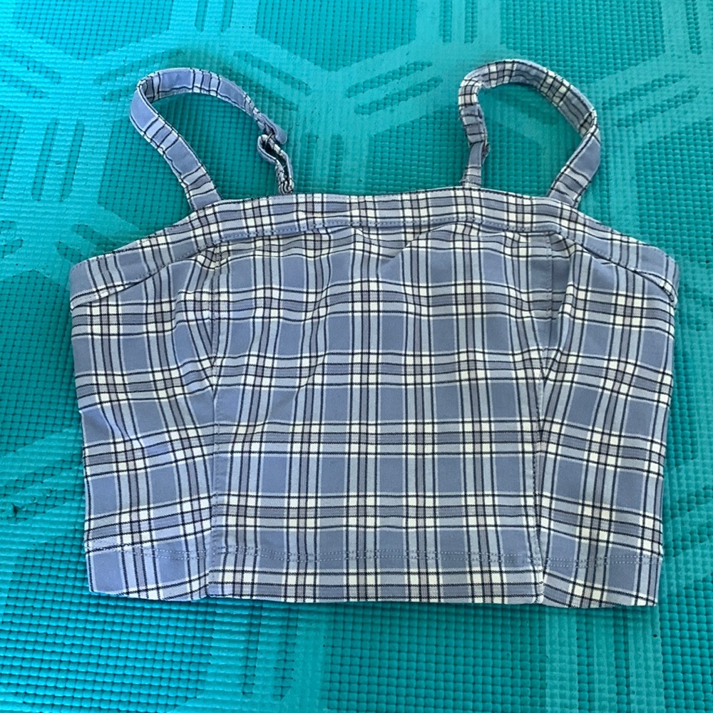 Hollister square neck plaid top